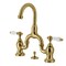 Kingston Brass Bridge Bathroom Faucet with Brass Pop-Up, Brushed Brass KS7997PL - alternate 1